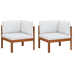 vidaXL Corner Sofa Cream White Solid Acacia Wood, Rope Medium Modular