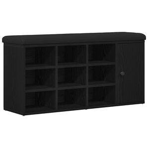 vidaXL Storage Bench with Shelf Black Oak 40.16 x 12.60 x 19.69 in