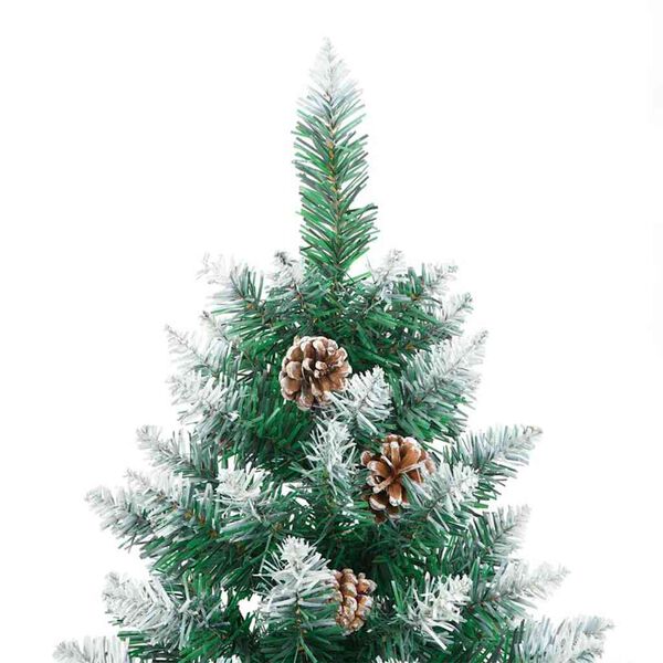 vidaXL Slim Christmas Tree Green 82.7" PVC and Solid Pine wood