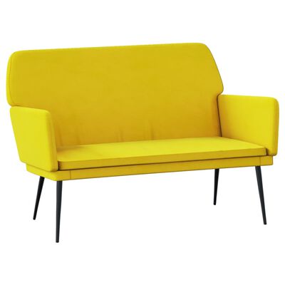 vidaXL Bench Yellow 42.5"x31.1"x31.1" Velvet