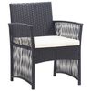 vidaXL Garden Lounge Set Black Poly Rattan Medium Removable Covers