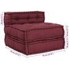 vidaXL Pouffe Maroon Cotton 27.6 in x 27.6 in x 21.3 in