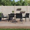 vidaXL Garden Dining Set Black Poly Rattan, Steel, Tempered Glass Medium