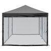vidaXL Folding Party Tent with Sidewalls Black 9.8'x19.7'