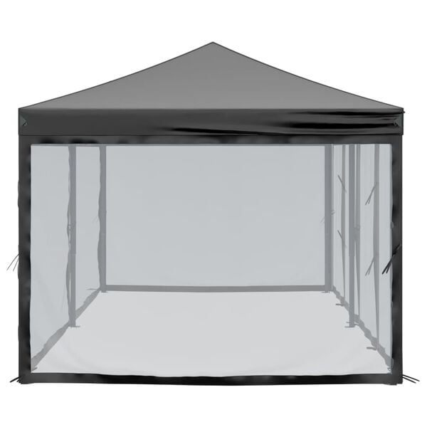 vidaXL Folding Party Tent with Sidewalls Black 9.8'x19.7'