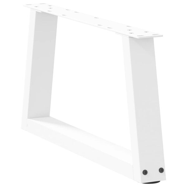 vidaXL Dining Table Leg Set of 2 White Powder-Coated Steel Standard