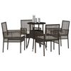 vidaXL Garden Dining Set 5 pcs Brown Poly rattan
