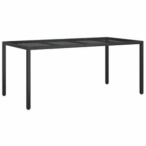 vidaXL Garden Table Black 74.80 x 35.43 x 29.53 in Poly Rattan