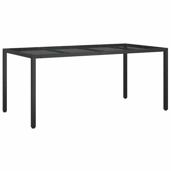vidaXL Garden Dining Table Black 74.8" x 35.4" x 29.5" Poly rattan