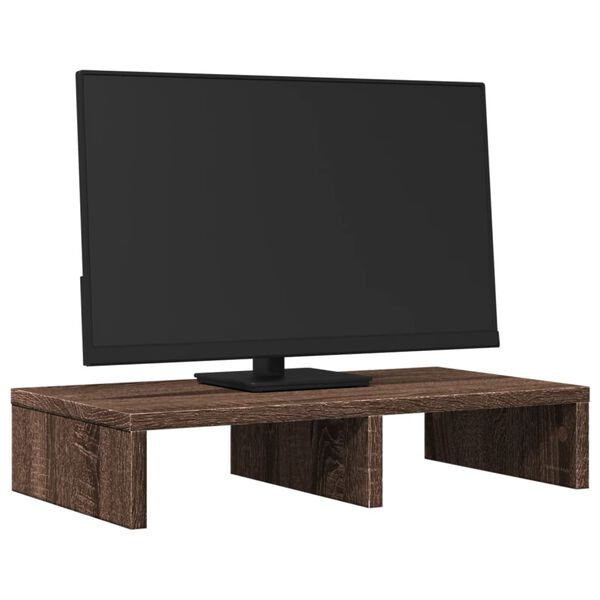 vidaXL Monitor Stand Brown Oak 19.7x10.6x3.9" Engineered Wood