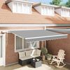 vidaXL Awning with Manual White 137.80" x 98.43" Metal