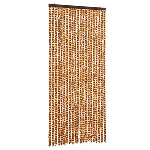 vidaXL Fly Curtain Ochre and White 35.4x78.7" Chenille