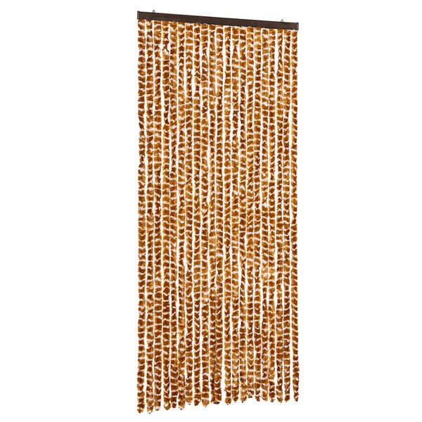 vidaXL Fly Curtain Ochre and White 35.4x78.7" Chenille