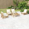 vidaXL Garden Lounge Set Bamboo Natural Bamboo Standard Modular