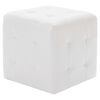 vidaXL Pouffe White Faux Leather, Wood, Polyester 11.8x11.8x11.8 in