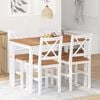 vidaXL Dining Set Brown and White Pine wood Large Durable Dining Set