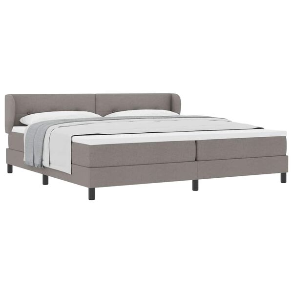 vidaXL Box Spring Bed with Mattress Taupe 78.74 x 78.74 in Fabric