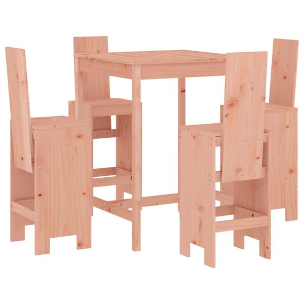 vidaXL Garden Bar Set Natural Wood Solid Douglas Wood Medium Footrest