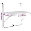 vidaXL Balcony Table White Steel with e-coating finish Compact Foldable