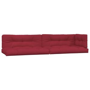 vidaXL Pallet Cushion Set of 5 Wine Red 100% Polyester