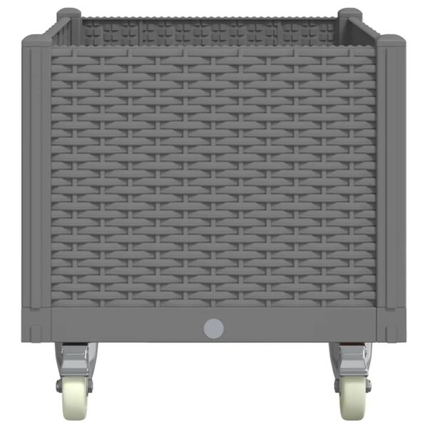 vidaXL Garden Planter Light grey Polypropylene 31.5 x 19.7 x 21.3 in