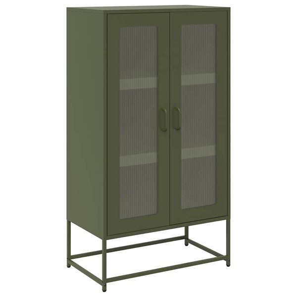 vidaXL Highboard Olive green Cold-rolled steel Medium