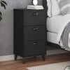 vidaXL Bedside Table Black Engineered wood, plastic Compact
