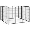 vidaXL Dog Playpen Black Powder-coated Steel Large Height-Adjustable