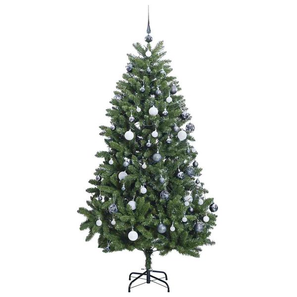 vidaXL Artificial Hinged Christmas Tree 300 LEDs & Ball Set 106.3"