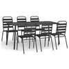 vidaXL Garden Dining Set Anthracite Steel Medium Stackable