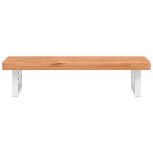 vidaXL Basin Shelf Beech wood and white Solid beech wood and steel Medium