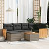 vidaXL Garden Sofa Set Grey PE rattan, powder-coated steel, tempered glass