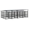 vidaXL Dog Kennel Black Powder-coated steel 80.8 sq ft Durable