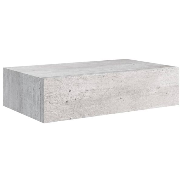 vidaXL Drawer Shelf Set of 2 Concrete Gray MDF, Metal Compact
