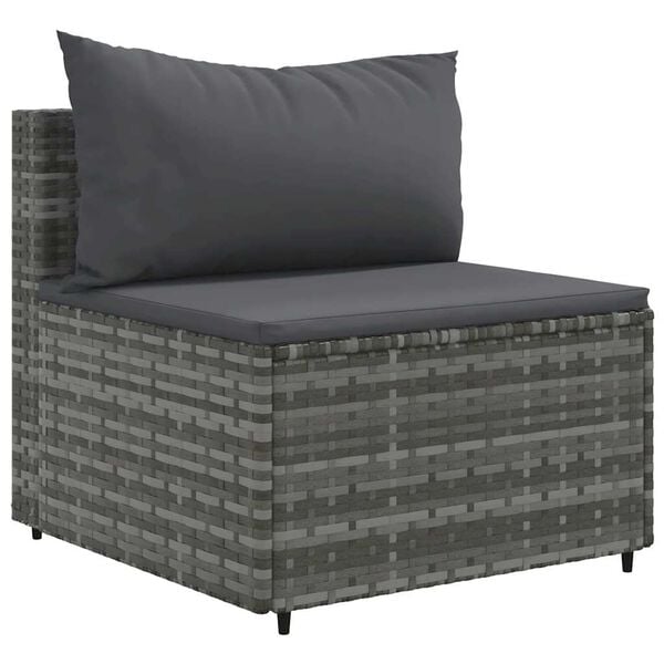 vidaXL Patio Sofa Set Set of 3 Grey, Anthracite