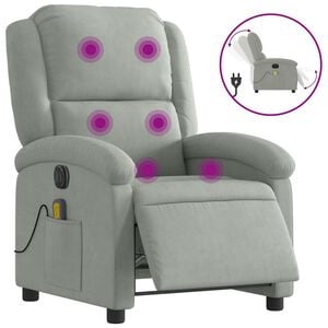 vidaXL Electric Massage Recliner Chair Light gray