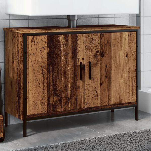 vidaXL Sink Cabinet Old Wood Engineered Wood Medium Sink Cabinet