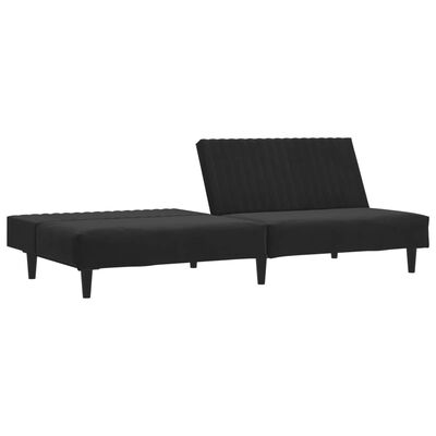 vidaXL 2-Seater Sofa Bed Black Velvet