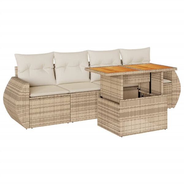 vidaXL Garden Sofa Set Beige, Cream White