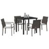 vidaXL Garden Dining Set 5 pcs Brown Poly rattan