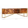 vidaXL TV Cabinet Brown Solid Acacia Wood, Brass powder-coated iron