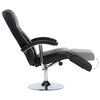 vidaXL TV Armchair Black Faux Leather, Chrome Medium Recliner Chair