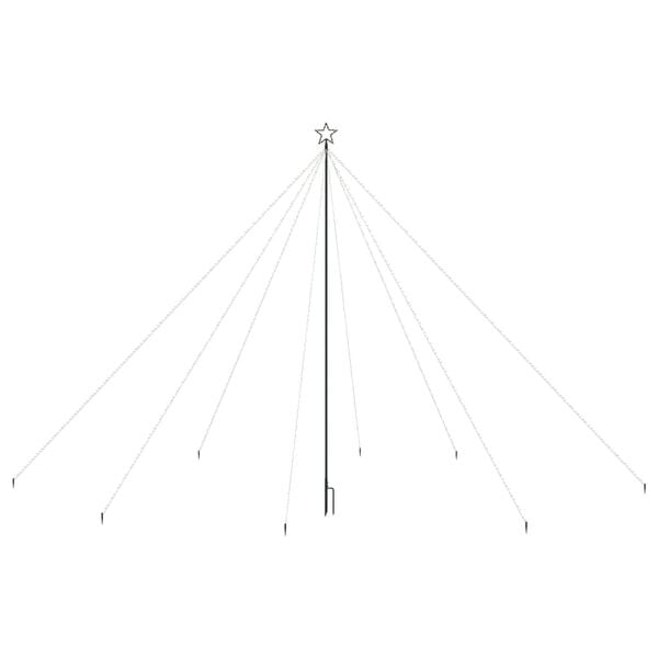 vidaXL LED Christmas Tree Warm White Plastic, Metal 16 ft tall