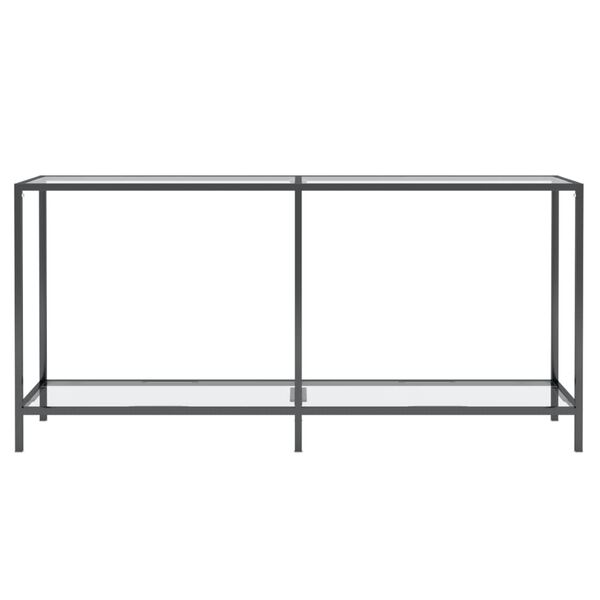 vidaXL Console Table See-through Tempered glass, powder-coated steel Large