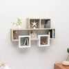vidaXL Wall Shelf White and sonoma oak Engineered wood