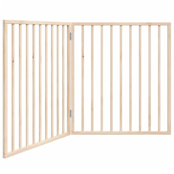 vidaXL Dog Gate Set of 2 Brown Solid Poplar wood 63 in long Foldable
