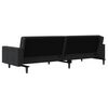vidaXL Sofa Bed Black Velvet Velvet (100% polyester), Wooden Frame, Plastic
