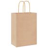 vidaXL Paper Bags 250 pcs with Handles Brown 15x8x21 cm