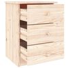 vidaXL Bedside Cabinet Natural Wood Solid pine wood (untreated)