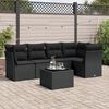 vidaXL Garden Sofa Set Black PE rattan Large Adjustable Feet